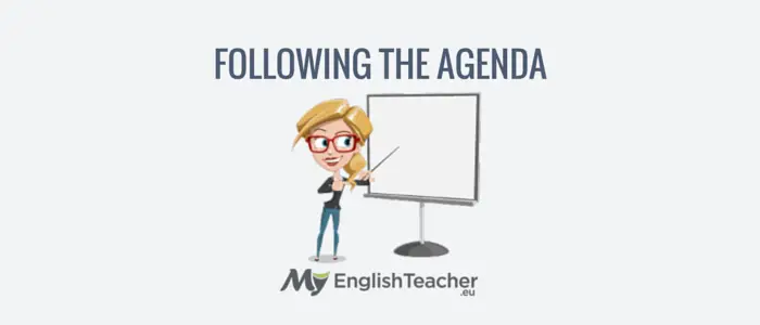 following the agenda - business english phrases for meetings