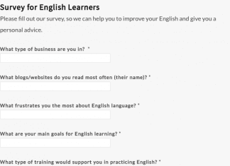 survey for English language learners