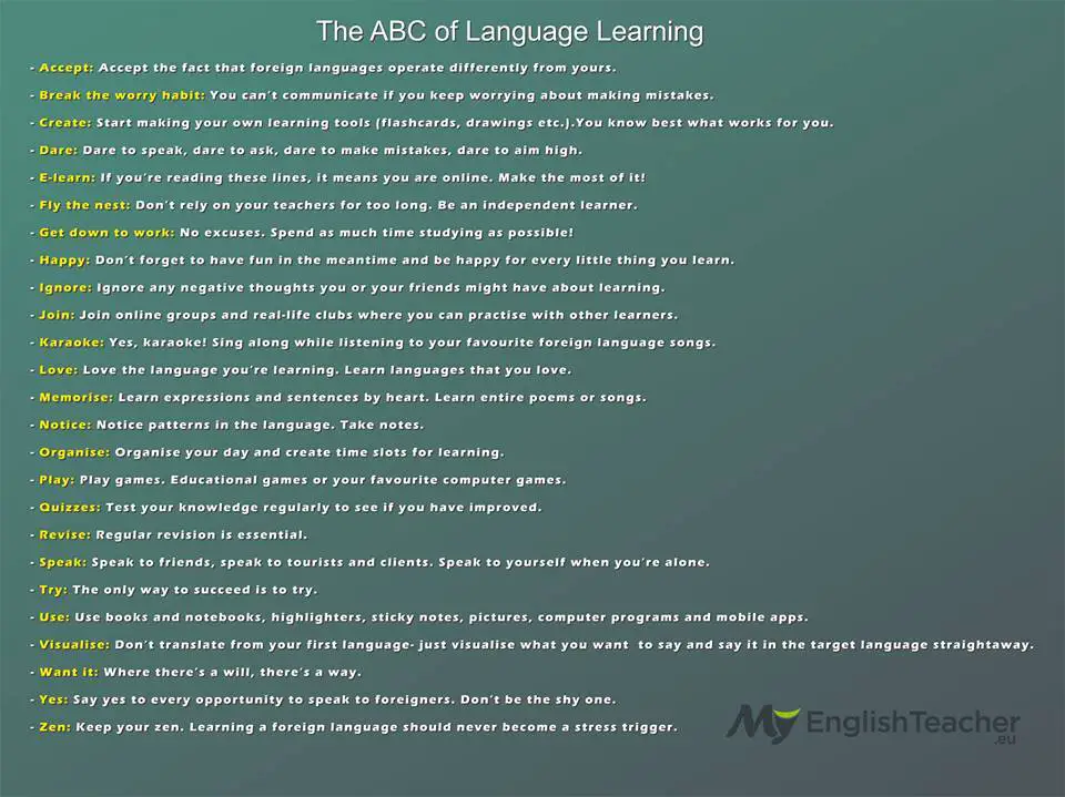 the abc of language learning