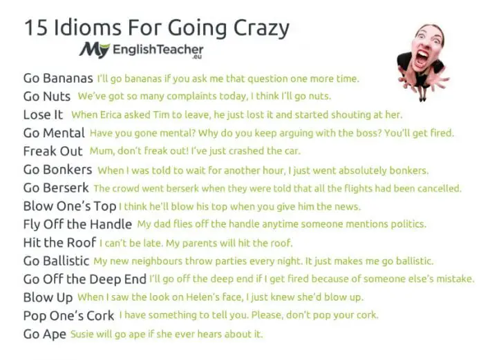 Idioms for Going Crazy