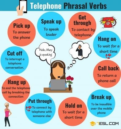 phone conversation phrasal verbs