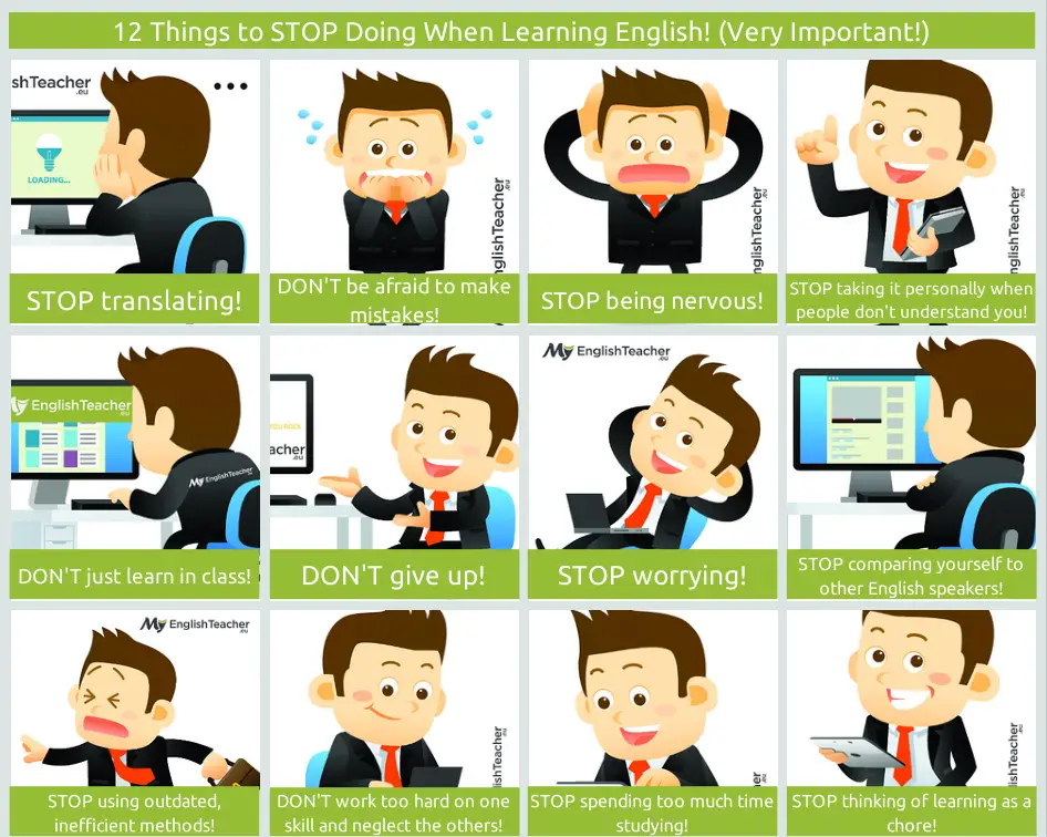 12 to Stop Doing When Learning English