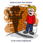 jump at your own shadow idiom