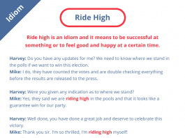 Ride High idiom