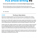 FCE Exam Writing Samples – The person I most admire