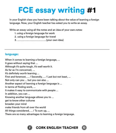 essay writing for english test pdf