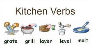 kitchen action verbs