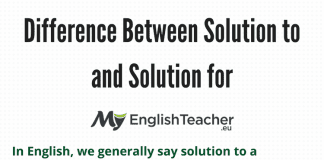 Difference Between Solution to and Solution for