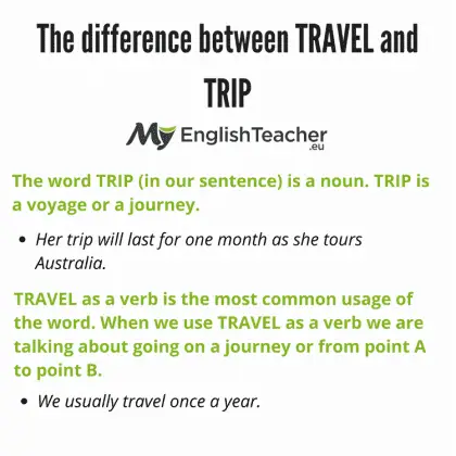 trip meaning and sentence