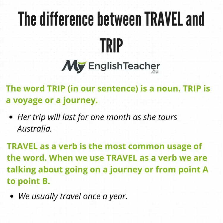 trip example sentence