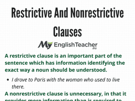 Restrictive And Nonrestrictive Clauses