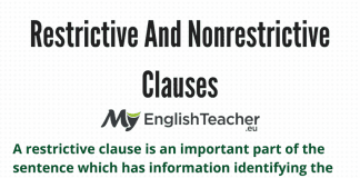 Restrictive And Nonrestrictive Clauses