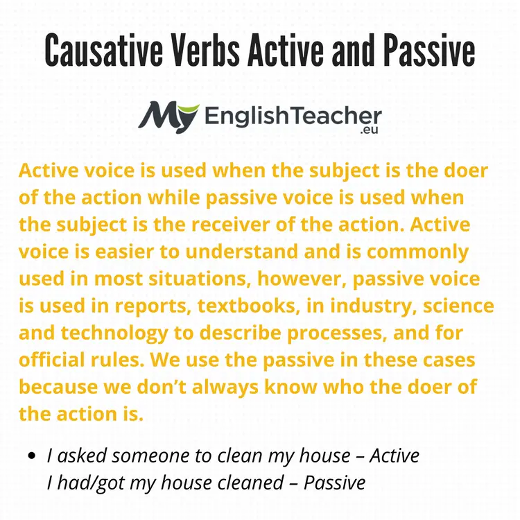Causative Verbs Active and Passive