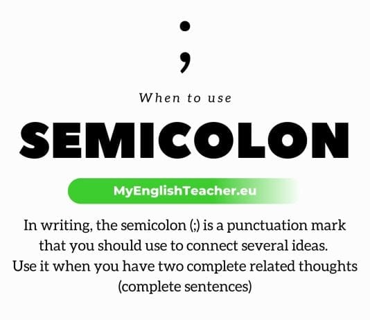 when to use Semicolon