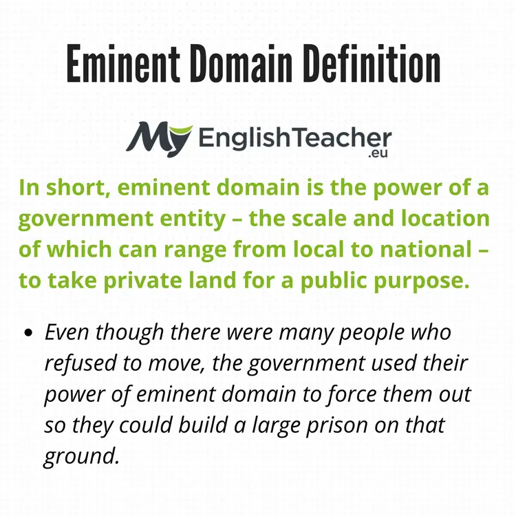 Eminent Domain Definition. - MyEnglishTeacher.eu