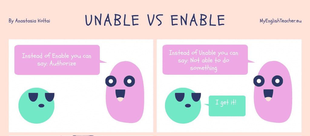 Unable vs enable