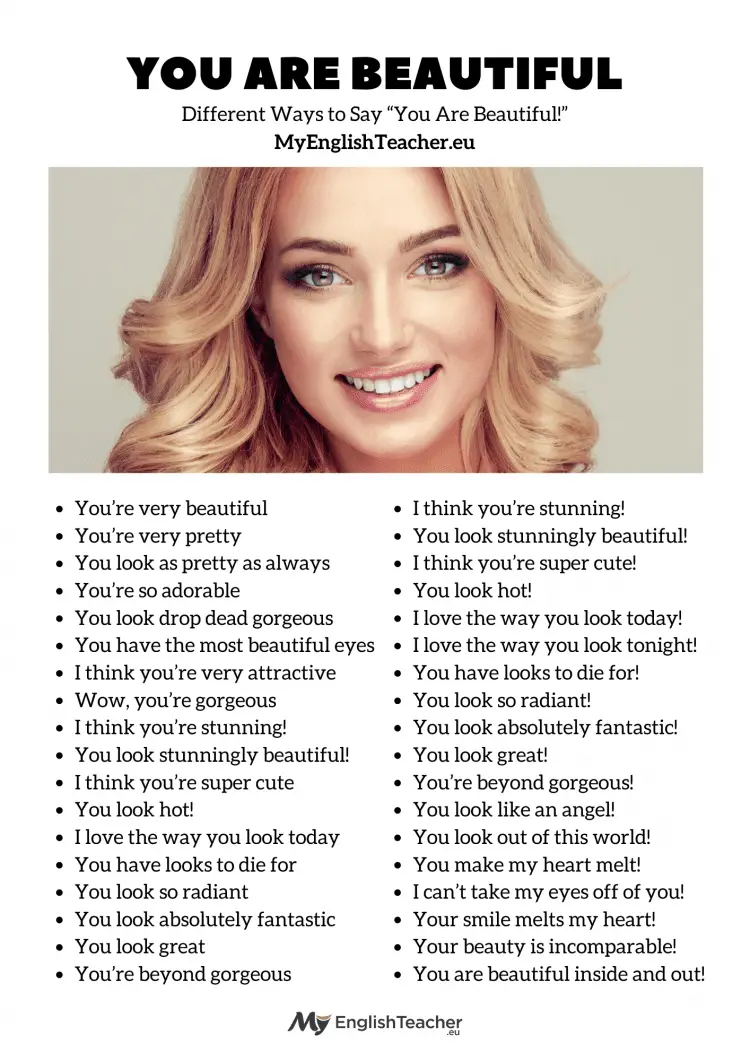 Ways to say You Are Beautiful