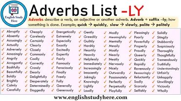 Types Of Adverb Adverb Examples All You Need Myenglishteacher Eu Blog