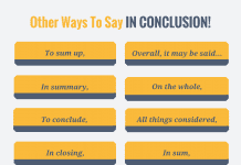 other ways to say in conclusion