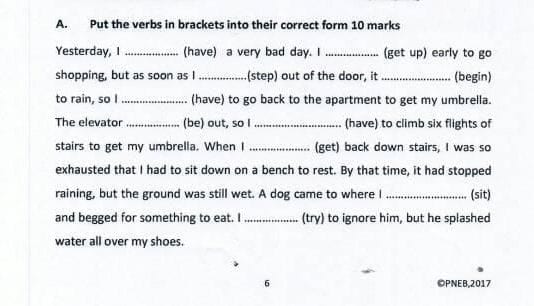 put the verbs in brackets into their correct form