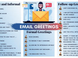 Greeting for Emails: Informal, Formal and Follow-up Greetings phrases