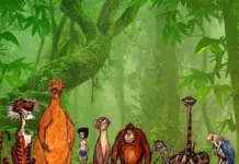 original jungle book characters sitting in the jungle