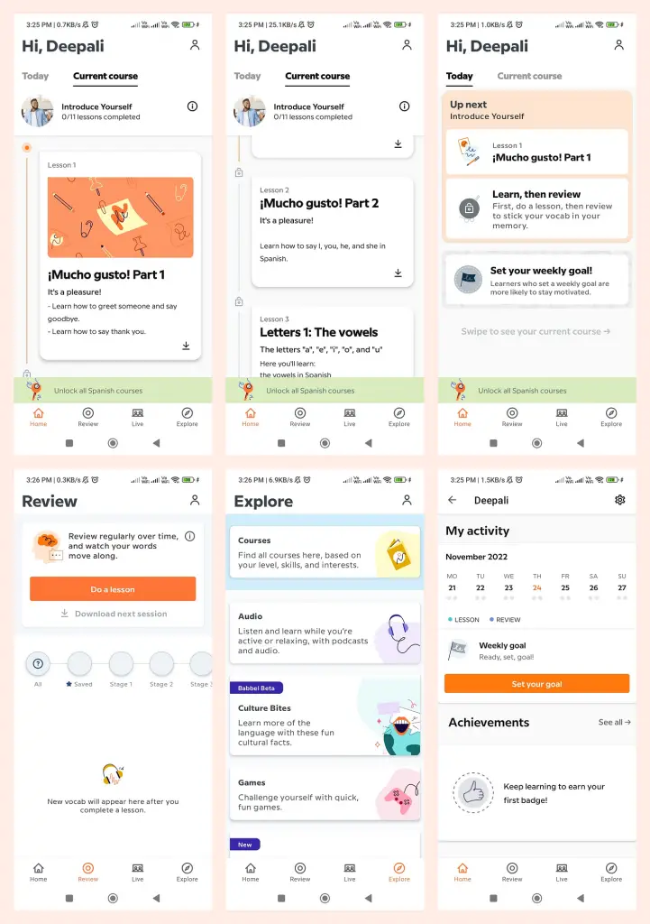 Babbel Learning Experience and User Interface