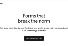 TypeForm main site screenshot