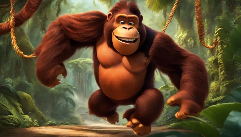 King Louie Jungle Book character swinging orangutan
