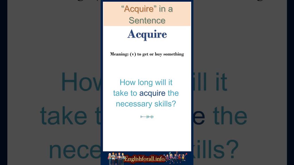 'Video thumbnail for Acquire meaning | Acquire in a Sentence | Most common words in English #shorts'