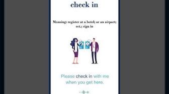 'Video thumbnail for "Check in" meaning | "check in" in a sentence | Common English Idioms #shorts'
