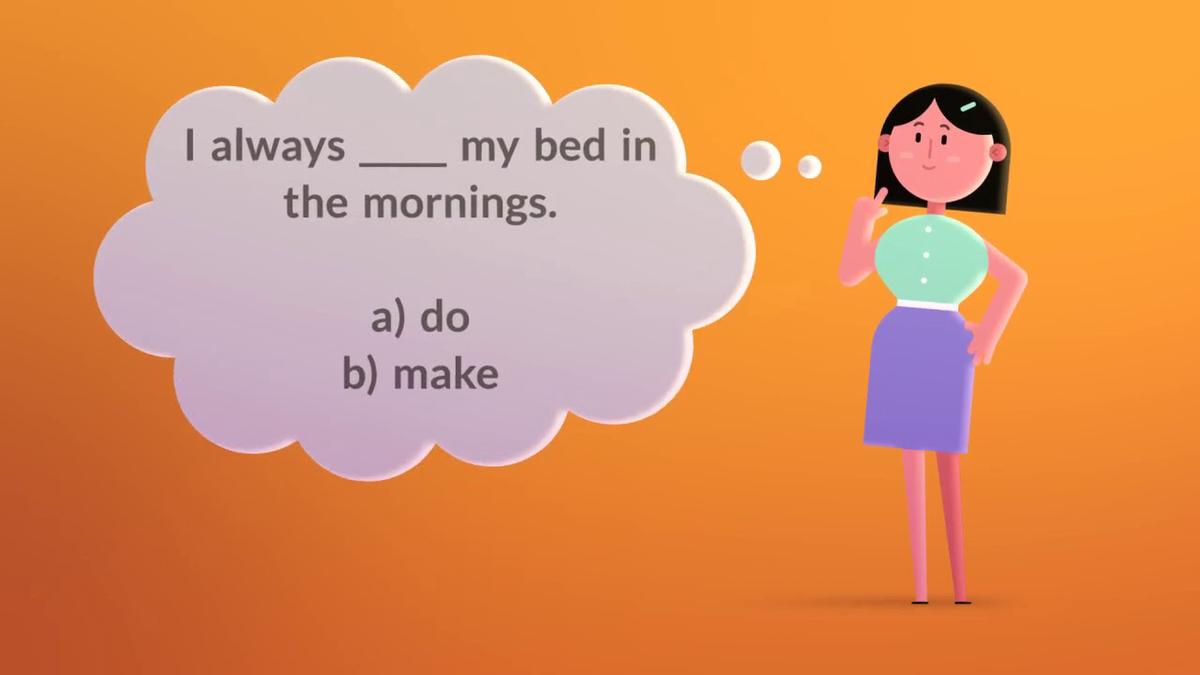 'Video thumbnail for Quiz: I always ____ my bed in the mornings.'