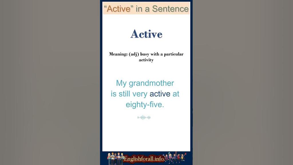 'Video thumbnail for Active meaning | Active in a Sentence | Most common words in English #shorts'