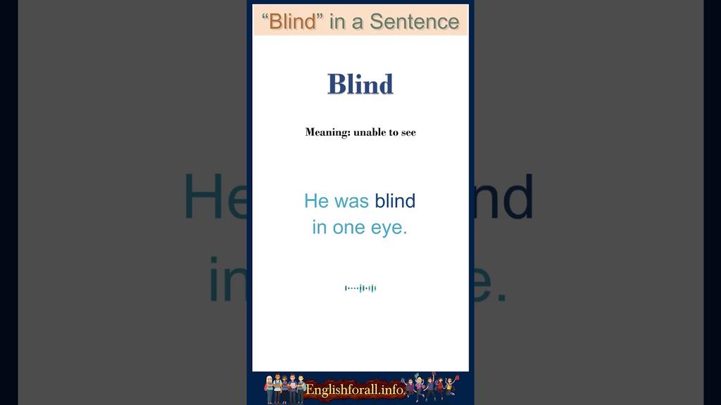 'Video thumbnail for Blind meaning | Blind in a Sentence | Most common words in English #shorts'