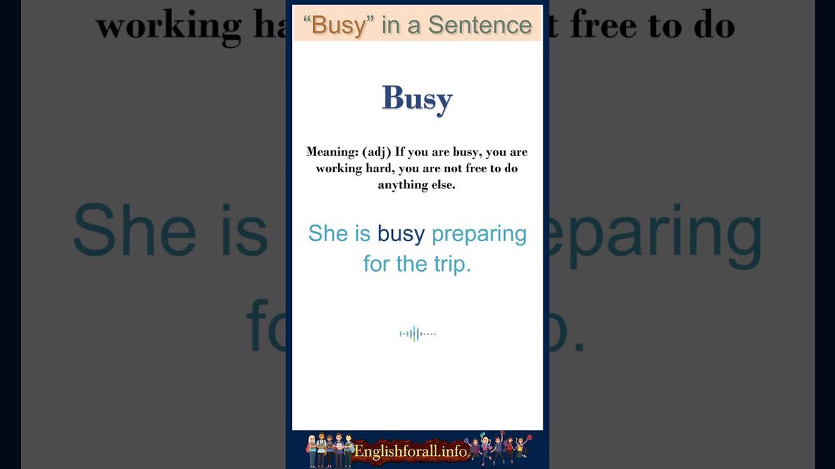 'Video thumbnail for Busy meaning | Busy in a Sentence | Most common words in English #shorts'