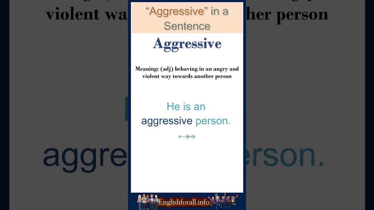 'Video thumbnail for Aggressive meaning | Aggressive in a Sentence | Most common words in English #shorts'