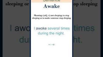 'Video thumbnail for Awake meaning | Awake in a Sentence | Most common words in English #shorts'