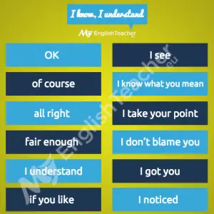 other ways to say I know I understand