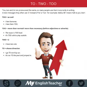 difference between to too and two