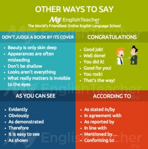 other ways to say according to, as you can see, Congratulations ,