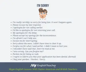 other ways to say sorry