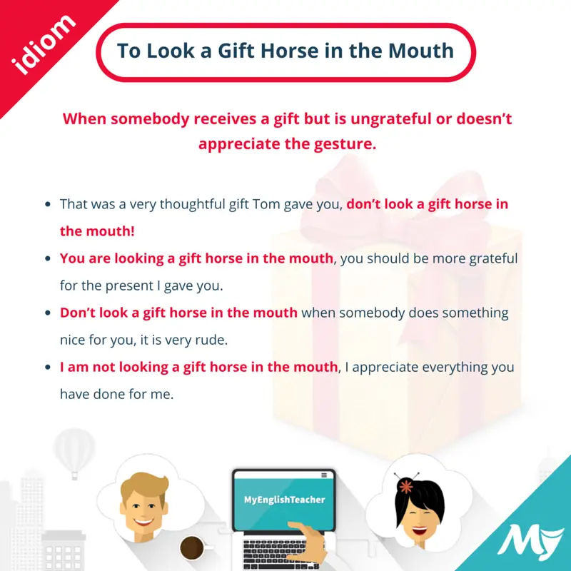 To Look a Gift Horse in the Mouth meaning
