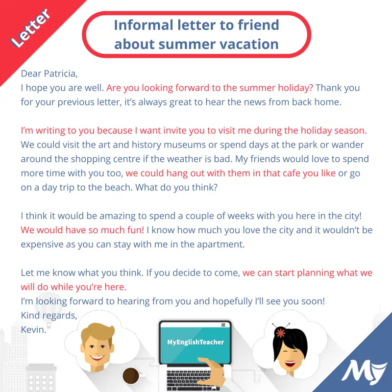 Informal Letter To Friend About Summer Vacation Myenglishteacher Eu Blog